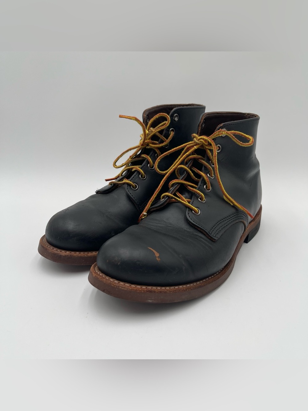Unbranded Service Work Boot Black Leather Lace Up Boots Men's Size 9.5 D USA